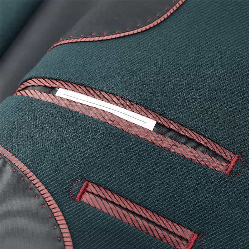 Mens 2 Piece Double Breasted Suit in Solid Dark Green