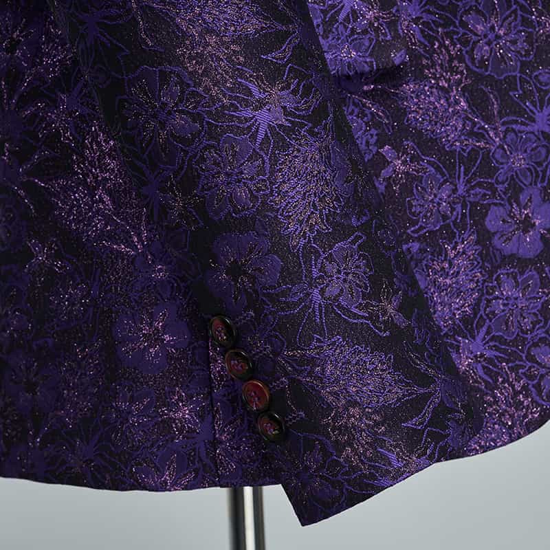 Men's 2 Piece Slim Fit Printed Suits One Button