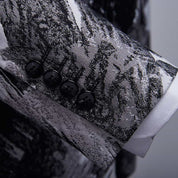 Men 2 Piece Suit Tuxedos with Tie-Dyed Print