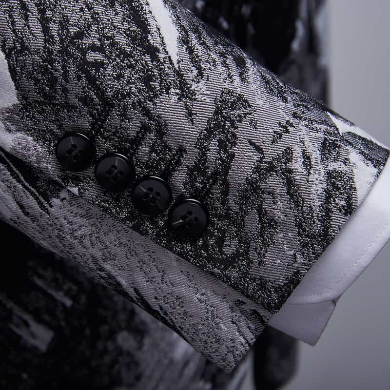 Men 2 Piece Suit Tuxedos with Tie-Dyed Print