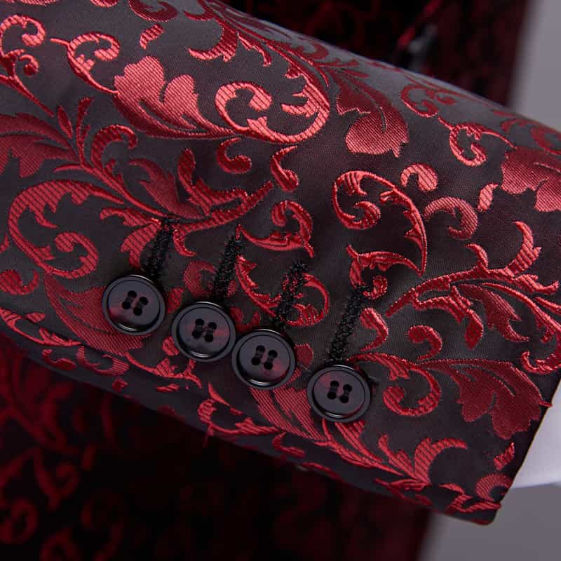Mens 2 Piece Floral Tuxedo in Bule Black Red White