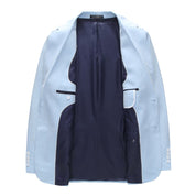 Men Blazer Two Buttons Jacket Light Blue