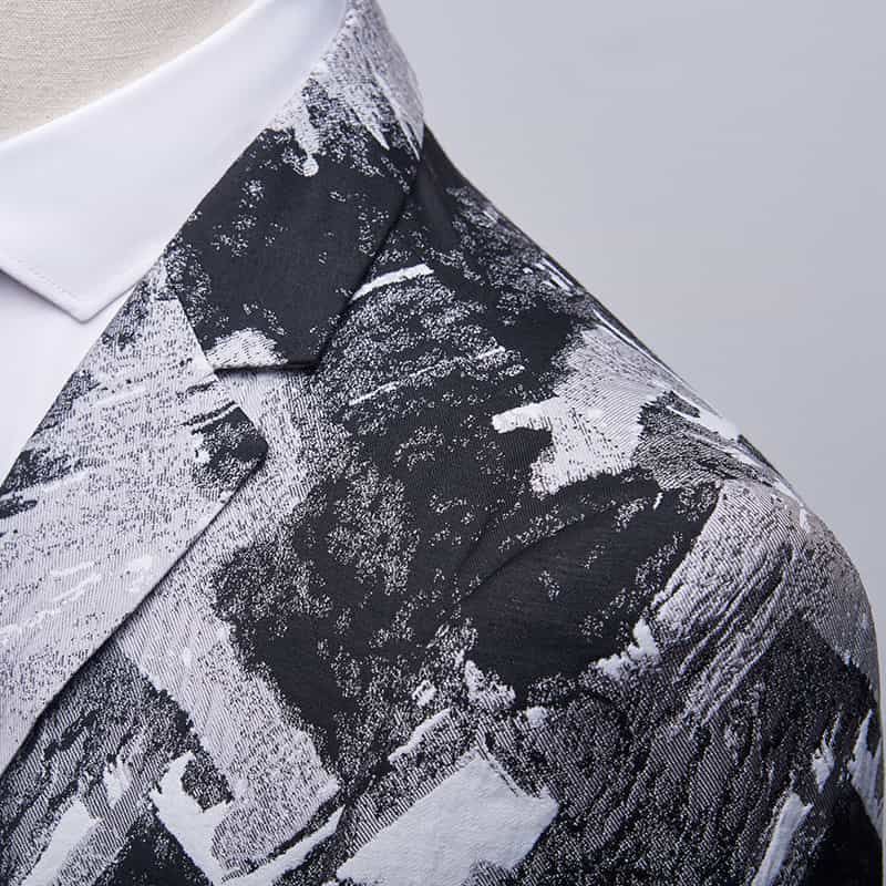 Men 2 Piece Suit Tuxedos with Tie-Dyed Print
