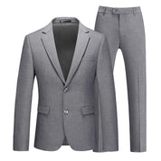 Men's 2 Piece Striped Suit Slim Fit in Grey