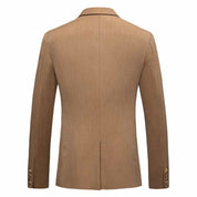 Men 3 Piece Suit Khaki Single Breasted