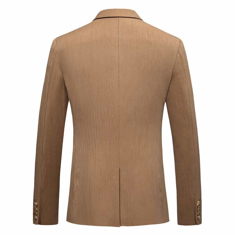 Men 3 Piece Suit Khaki Single Breasted