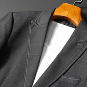 Men's Blazer Slim Fit One Button Suit Jacket Black Plaid Casual Sport Coat