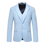 Men Blazer Two Buttons Jacket Light Blue