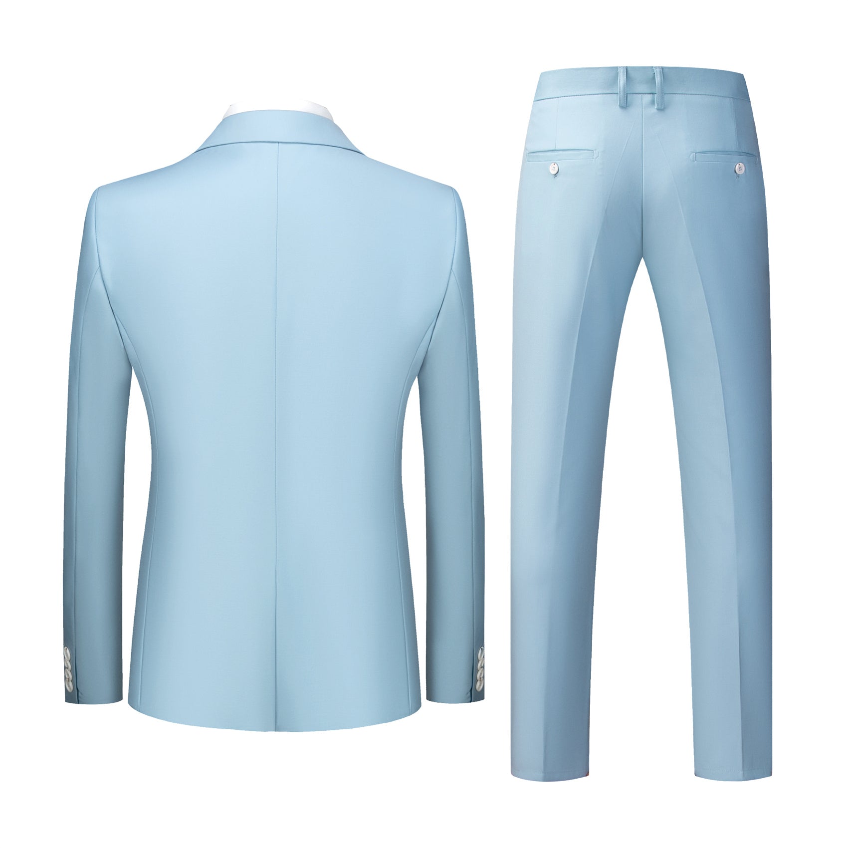 Men 2 Piece Solid Suit in 8 Colors 2 Button Closure