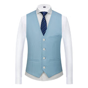 Men's Single Breasted Stylish Plain Vest Four Buttons Slim Fit Solid Waistcoat