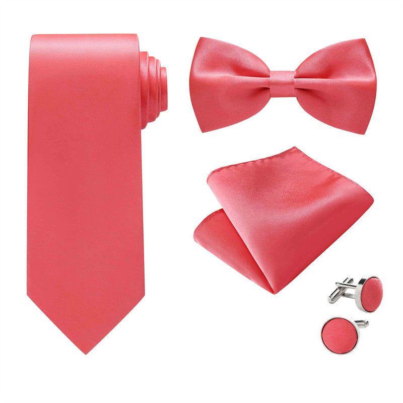 Men's Ties Set ( Necktie+Bow Tie+Pocket Square +Cufflinks)
