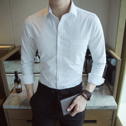 Men's Shirt Long Sleeve Twill Fabric Large Size Shirt
