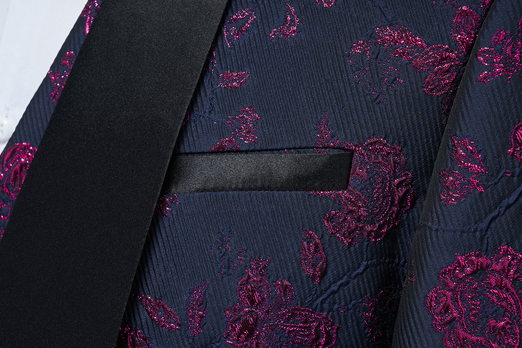 Men's 3 Pieces Suit Jacquard Tuxedo One Button