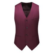 Men's Single Breasted Stylish Plain Vest Slim Fit Solid Waistcoat For Prom Groomsman Wedding Party