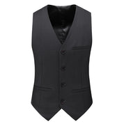 Men's Single Breasted Stylish Plain Vest Slim Fit Solid Waistcoat For Prom Groomsman Wedding Party