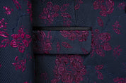 Men's 3 Pieces Suit Jacquard Tuxedo One Button