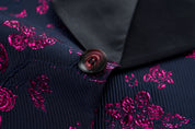 Men's 3 Pieces Suit Jacquard Tuxedo One Button