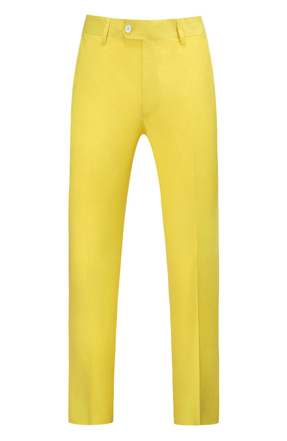 Men 2 Piece Suit Pink & Yellow & Grey Plain Colors One Button Closure
