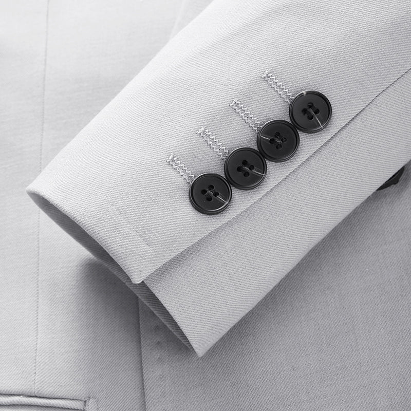 Men's Double Breasted Blazer Grey Suit Jacket