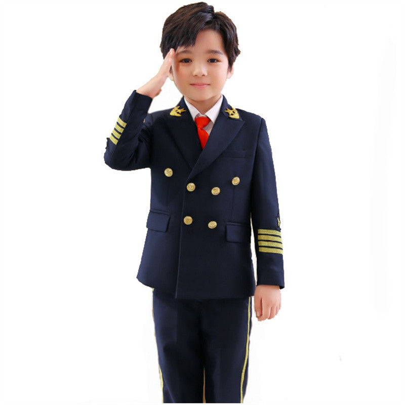 Boys 5 Piece Suit Captain Uniform Pilot Performance Suit