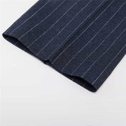 Mens 2 Piece Double Breasted Suit Slim Fit Pinstripe Tuxedos