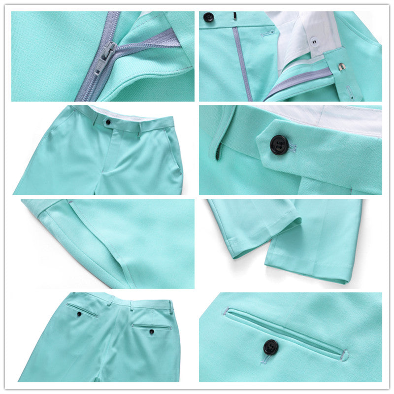 Men's Solid Light Blue 3 Piece Suit