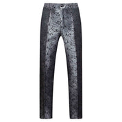 Men 3 Piece Jacquard Tuxedo with Floral Pattern
