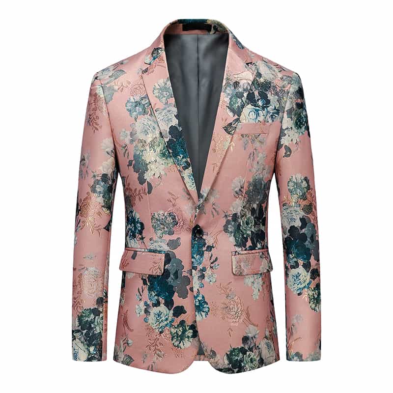 Men's Sport Coat Slim fit Pink Printed Floral Blazer