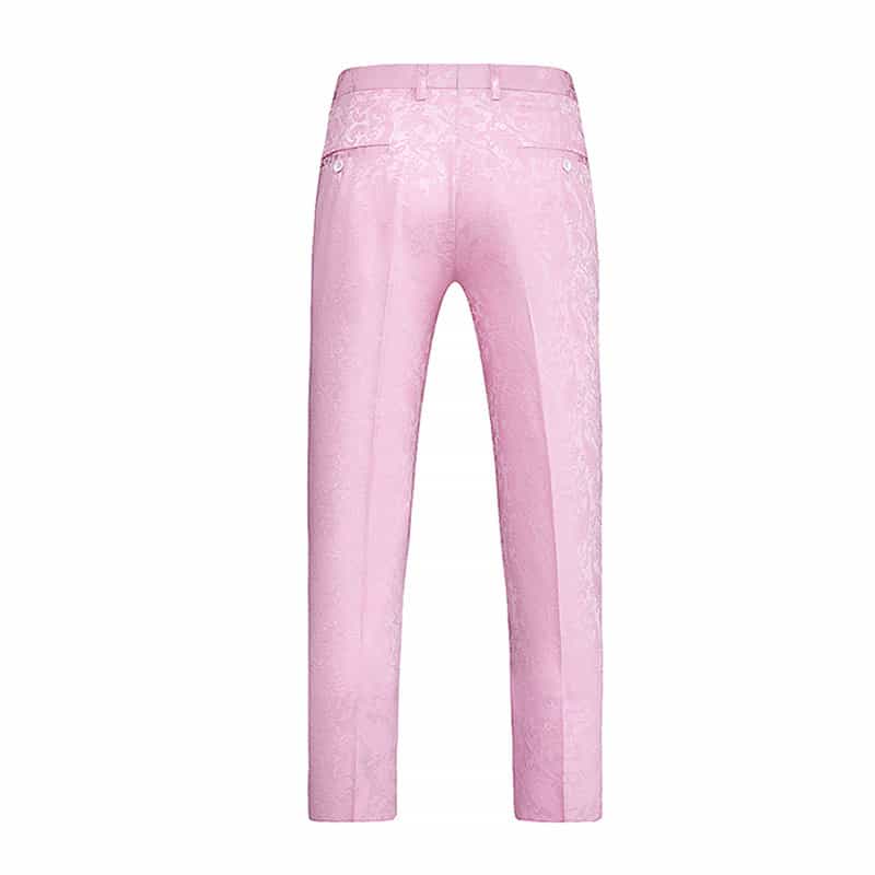 Mens Slim Fit Flat Front Pants Trousers Luxury Floral Pants Prom
