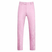 Mens Slim Fit Flat Front Pants Trousers Luxury Floral Pants Prom