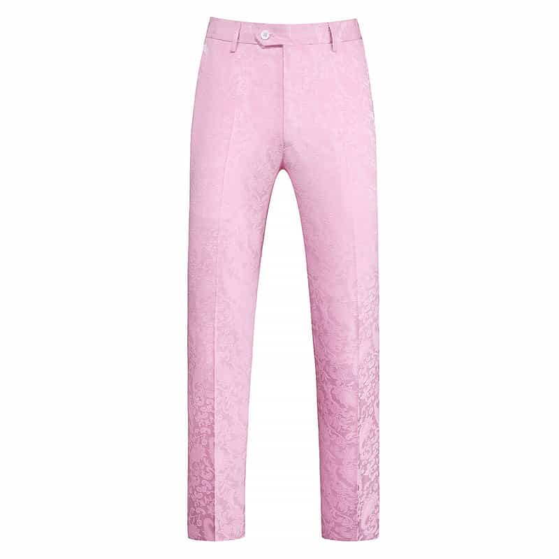 Mens Slim Fit Flat Front Pants Trousers Luxury Floral Pants Prom