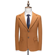 Men's Blazer Two Buttons Solid Brown Suit jackets