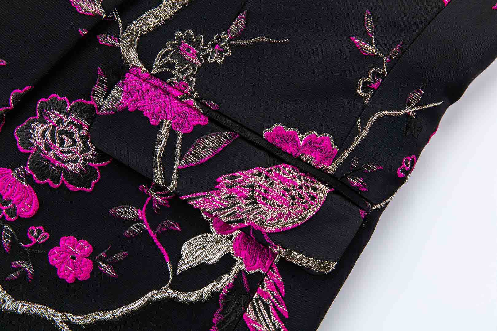 Men's Blazer Metallic Floral Printed Sport Coat Jacket
