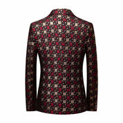 Men's Plaid Blazer in Green Silver Red