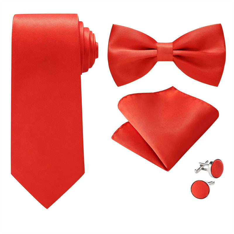 Men's Ties Set ( Necktie+Bow Tie+Pocket Square +Cufflinks)