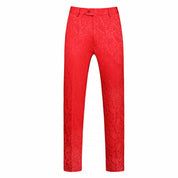 Mens Slim Fit Flat Front Pants Trousers Luxury Floral Pants Prom