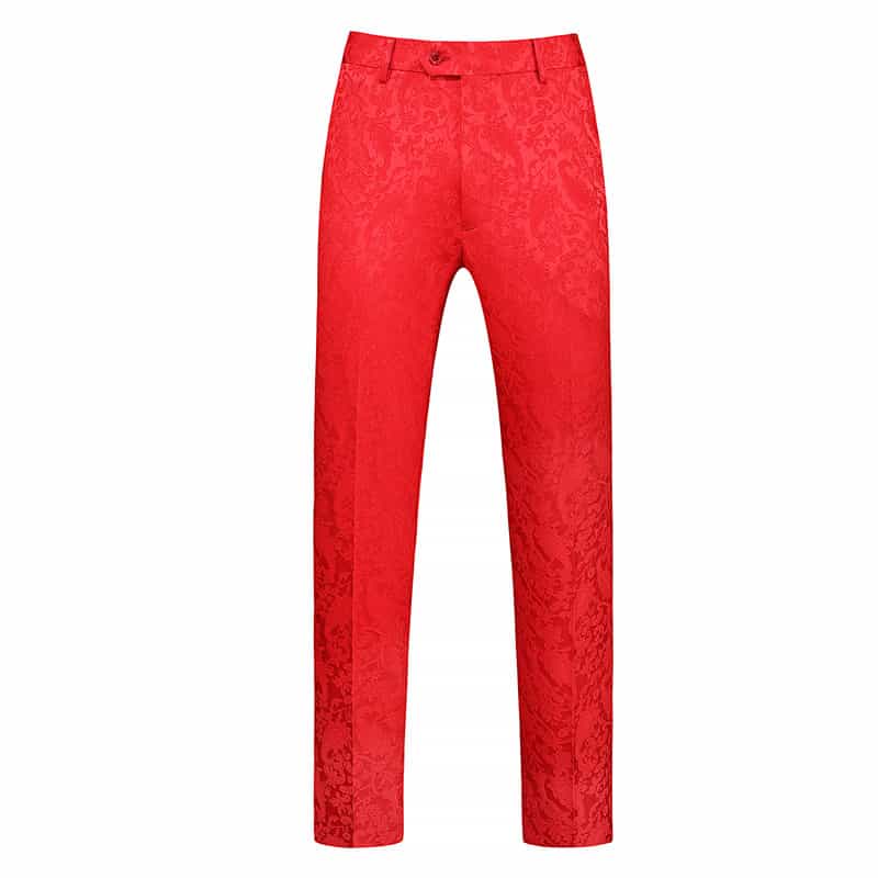 Mens Slim Fit Flat Front Pants Trousers Luxury Floral Pants Prom