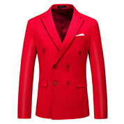 Mens Double Breasted Blazer Solid Sport Jacket 10 Plain Colors