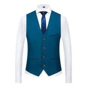 Men's Single Breasted Stylish Plain Vest Four Buttons Slim Fit Solid Waistcoat