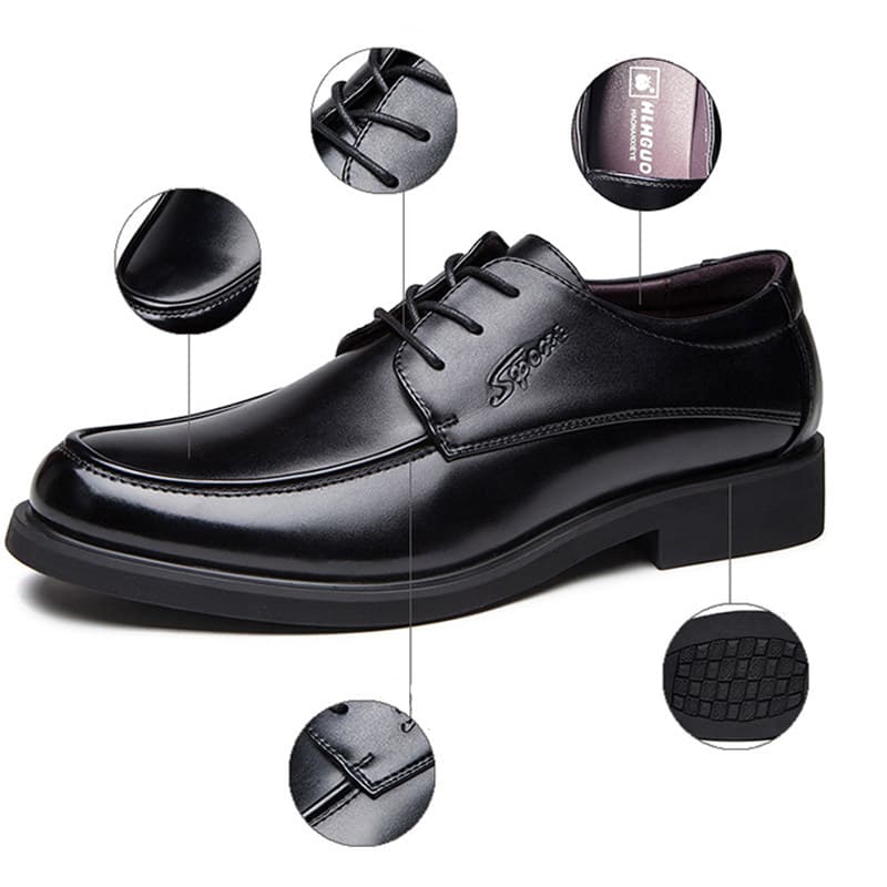 Dress Shoes Lace-Up Oxford Leather Shoes in Black