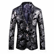 Men Blazer Stylish Dress Party Floral Suit Jacket Slim Fit Sport Coat