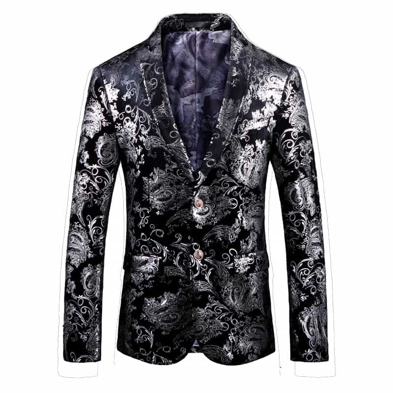 Men Blazer Stylish Dress Party Floral Suit Jacket Slim Fit Sport Coat
