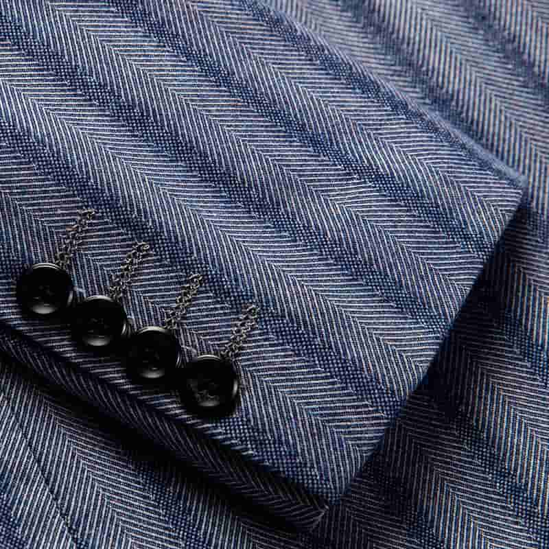 Men Blazer Blue Striped Suit Jacket Slim Fit One Button Pinstriped Sport Coat
