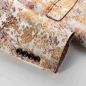 Men's Floral Blazer Slim Fit One Button in Yellow