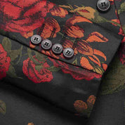 Mens Blazer Slim Fit Two Button Suit Jacket Colorful Floral Printed Sport Coat