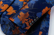 Men's Blazer Green Orange Jacquard Floral Sports Coat