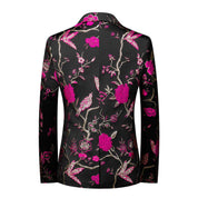 Men's Blazer Metallic Floral Printed Sport Coat Jacket