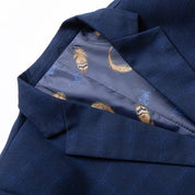 Men's Blazer Plaid Single Breasted Jacket Burgundy Blue Sport Coat