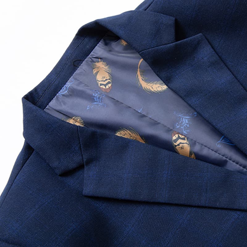 Men's Blazer Plaid Single Breasted Jacket Burgundy Blue Sport Coat