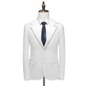 Men's Blazer jacket in Solid White Two Buttons